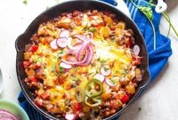 Cheesy Beef & Potato Enchilada Skillet Recipe for Dinner