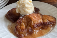 Crescent Roll Peach Dumplings with Warm Cinnamon Sauce