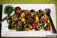 Grilled Vegetable and Chorizo Salad with Chimichurri Dressing