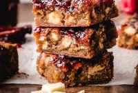 White Chocolate Raspberry Blondies with Tangy Fruit Swirls