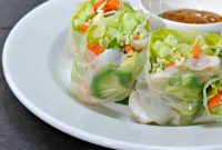 Shrimp Fresh Spring Rolls with Creamy Peanut Dipping Sauce