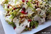 Shaved Brussels Sprout and Cauliflower Salad with Lemon Vinaigrette
