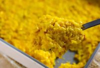 Cheesy Corn and Rice Casserole with Bacon and Green Chiles