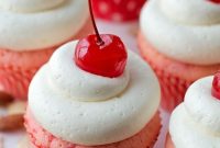 Cherry Almond Cupcakes with Cherry Glaze and Almond Crunch
