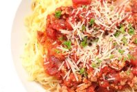 Spaghetti Squash Pasta Bowls with Savory Sauce and Veggies