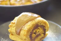 Sweet Potato Chocolate Rolls with Salted Toffee Sauce