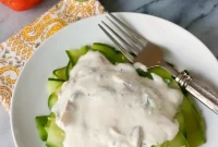 Creamy Garlic Mushroom Sauce over Zucchini Noodles — Kids’ Cooking Guide