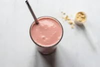 Vegan Strawberries and Cream Protein Breakfast Smoothie