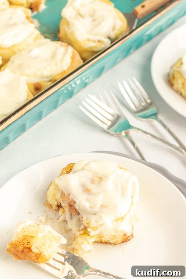 Fluffy Gluten-Free Cinnamon Rolls with Cream Cheese Frosting 4 Gluten free cinnamon rolls close-up
