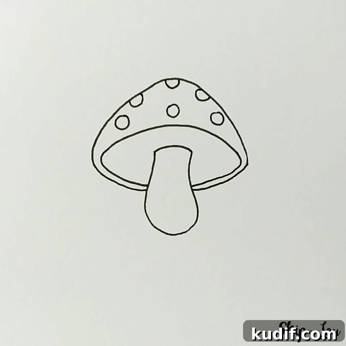 add small circle to cap of mushroom drawing