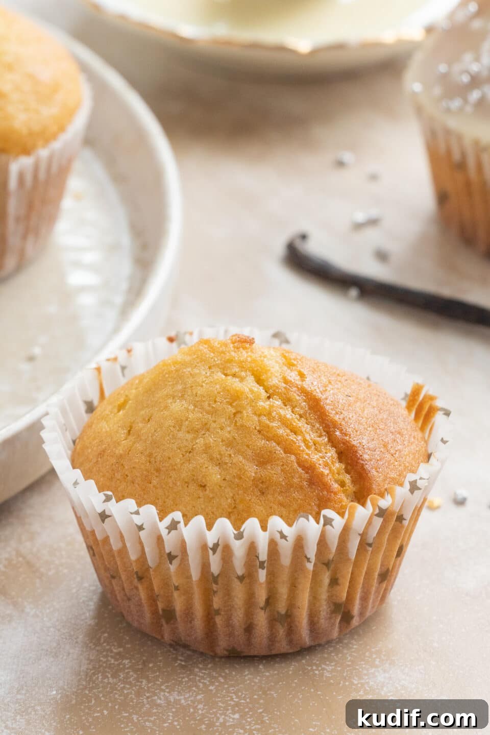 Moist Vanilla Yogurt Muffins Recipe for Tender, Fluffy Muffins 2 vanilla cupcakes with oil