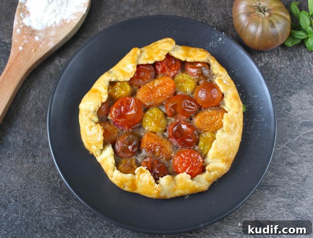 Cherry Tomato Galettes with Fresh Basil Pesto Recipe 4 Cherry Tomato and Pesto Savory Galette