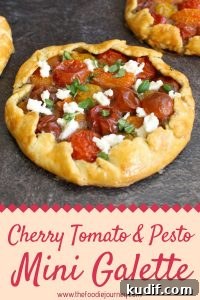 Cherry Tomato Galettes with Fresh Basil Pesto Recipe 8 Cherry Tomato & Pesto Mini Galette
