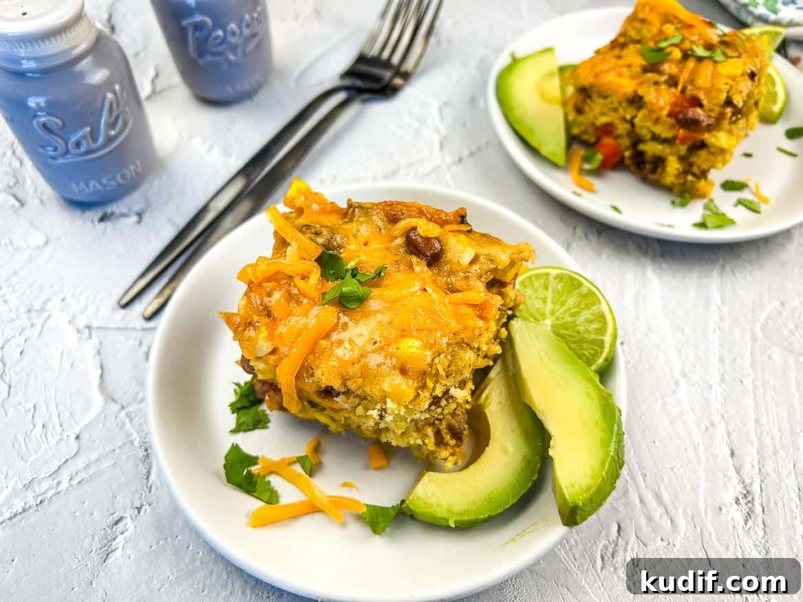 31 Delicious Recipes That Deliver Big Flavor with Little Effort 32 Two servings of Cowboy Cornbread Casserole on plates.