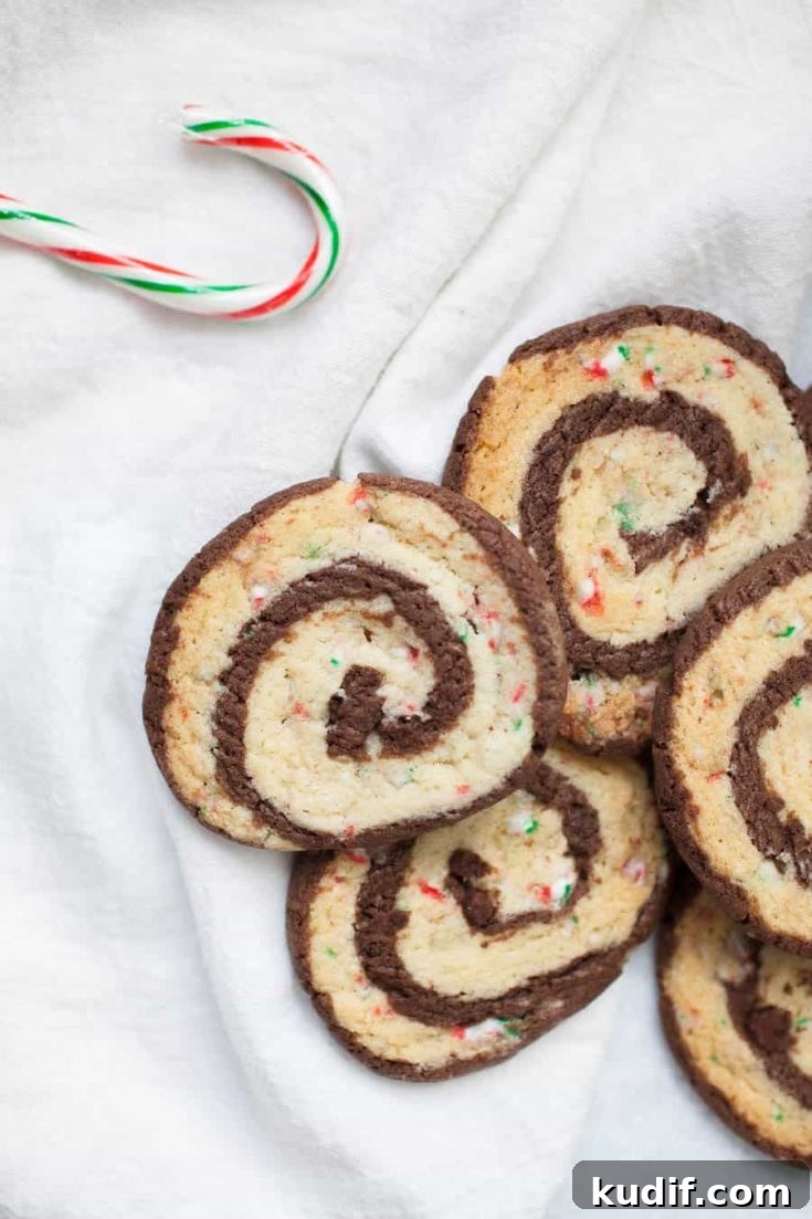 Creamy Holiday Fruit Salad with Cinnamon and Citrus 12 Chocolate peppermint pinwheel cookies