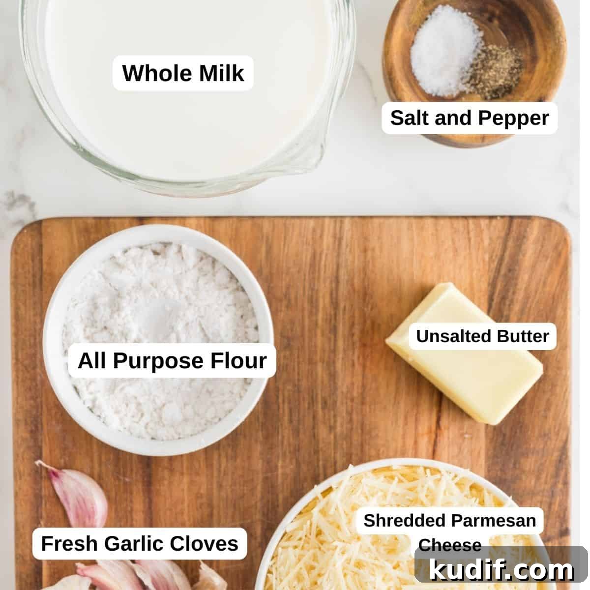 Creamy Homemade Alfredo Sauce Using Milk — Simple Recipe 4 Ingredients for Alfredo Sauce.
