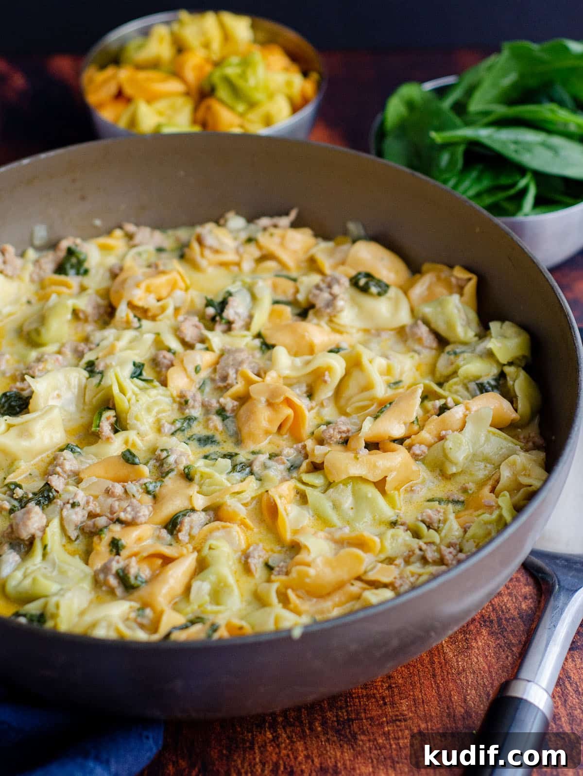 Hearty Italian Sausage Tortellini Soup Recipe 5 sausage tortellini soup in a large skillet