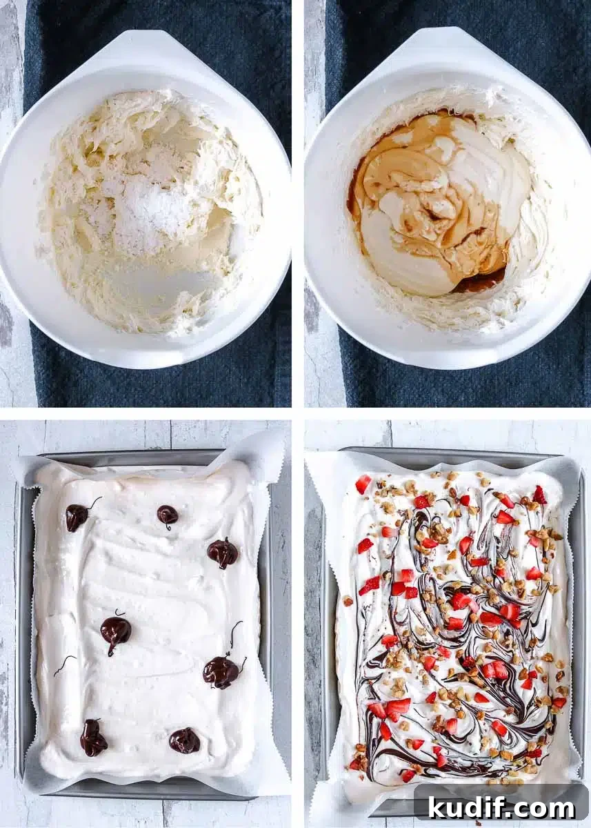 Strawberry Frozen Yogurt Bark Recipe — Quick Summer Dessert 5 how to make yogurt bark - step by step shots