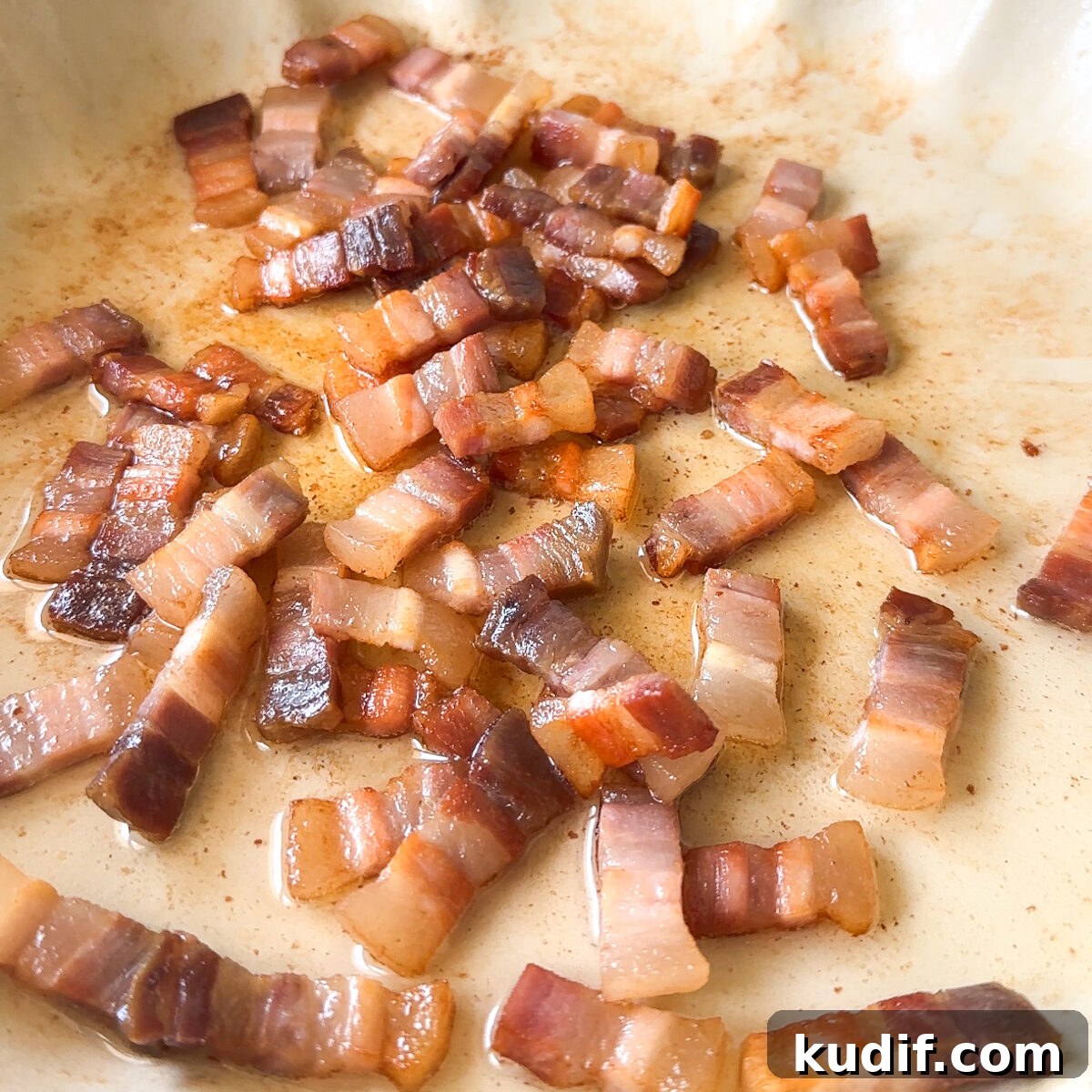 Cook the bacon & set aside.
