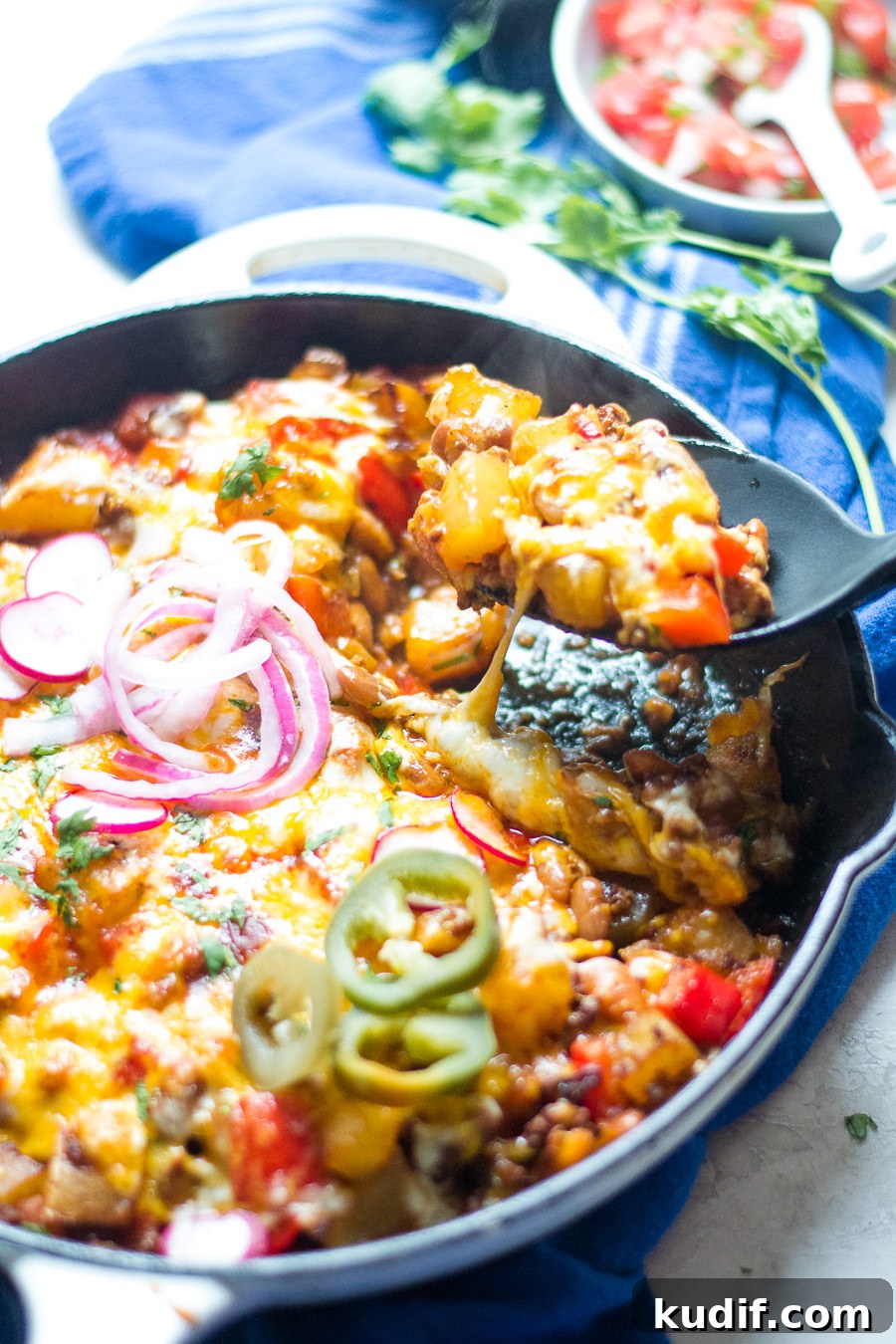Cheesy Beef & Potato Enchilada Skillet Recipe for Dinner 3 Beef and Bean Enchilada Skillet | Sarcastic Cooking