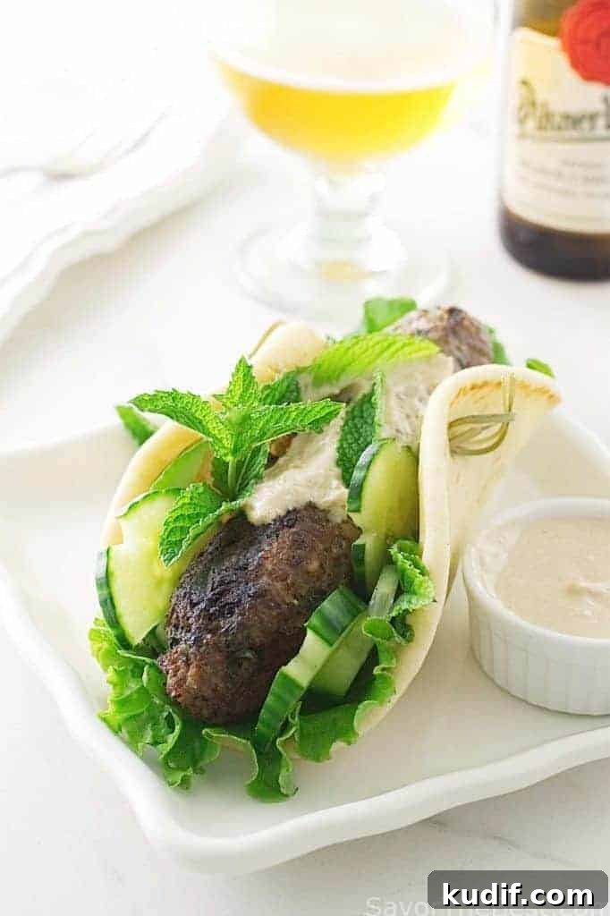 Grilled Lamb Kofta Kabab Sandwiches