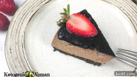 Chocolate Cheesecake slice on plate