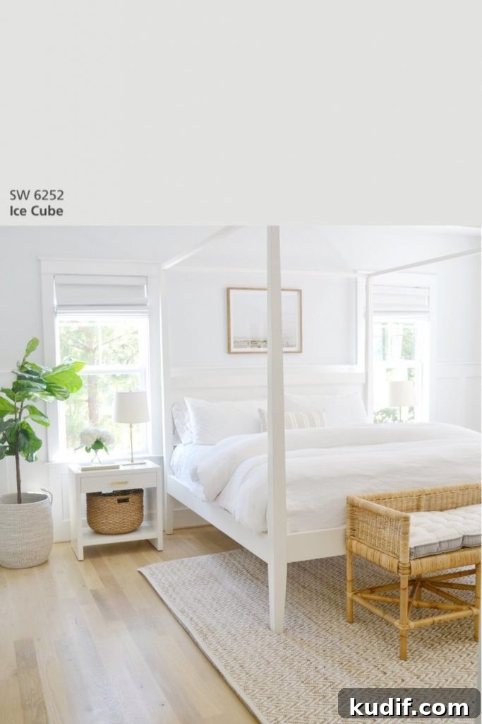 Sherwin Williams ice cube in a bedroom
