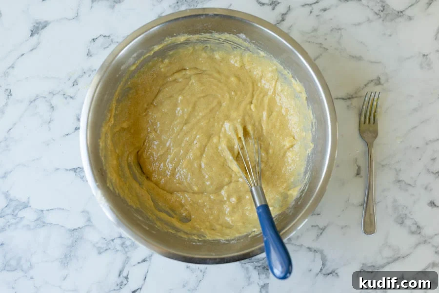 banana bread batter banana bread batter in a mixing bowl similar to a cake batter