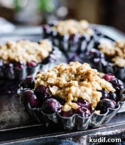 Individual Blueberry Crisps Recipe for One — Quick Berry Dessert 3 how to make gluten free blueberry crisps