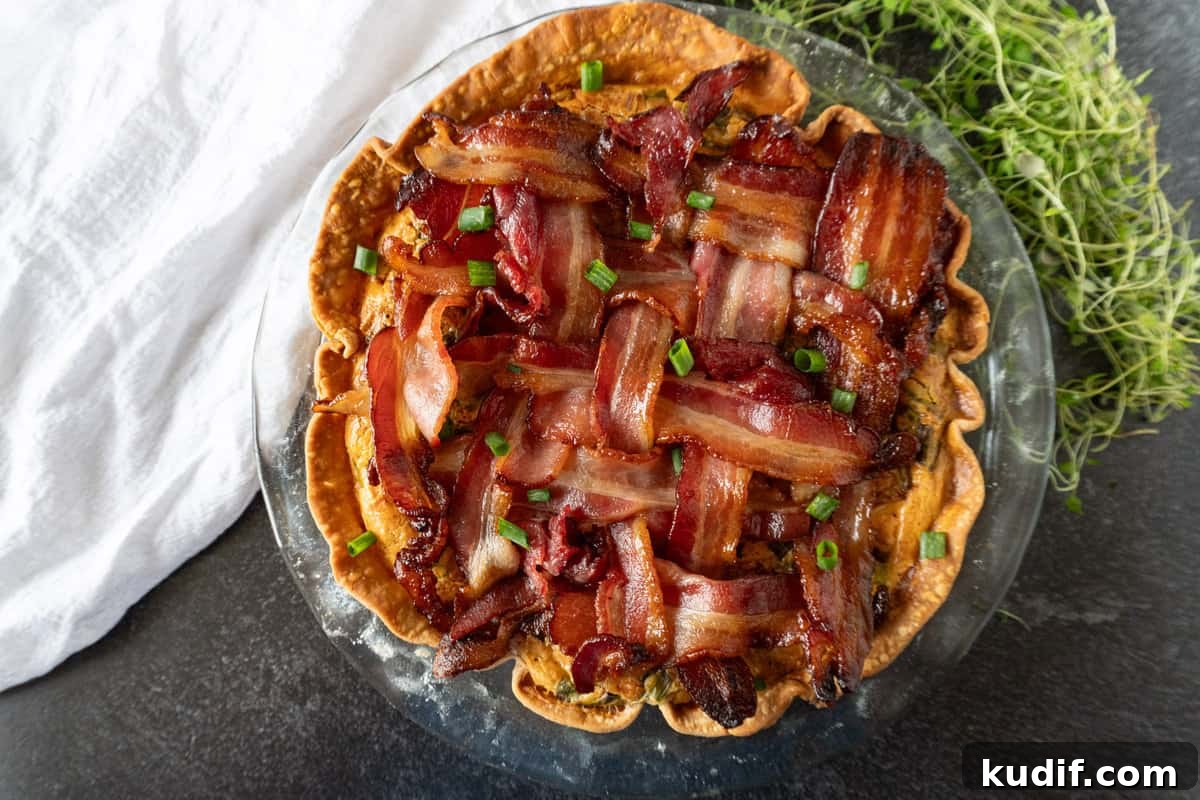 maple bacon pie assembled