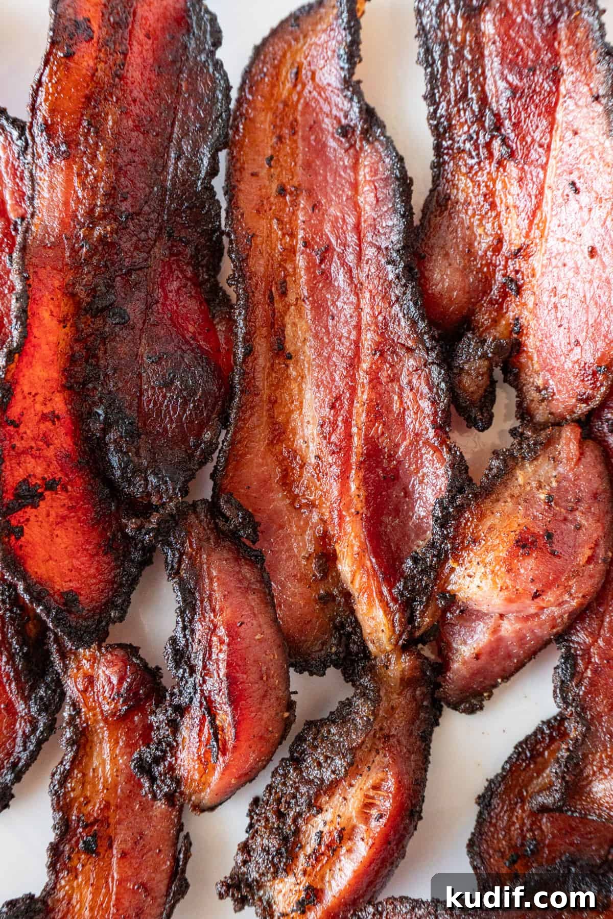 clos eup of cooked bacon