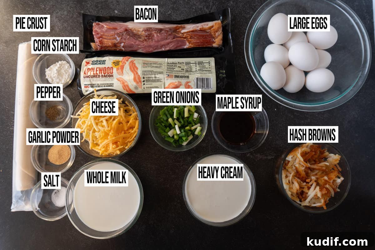 Breakfast pie ingredients