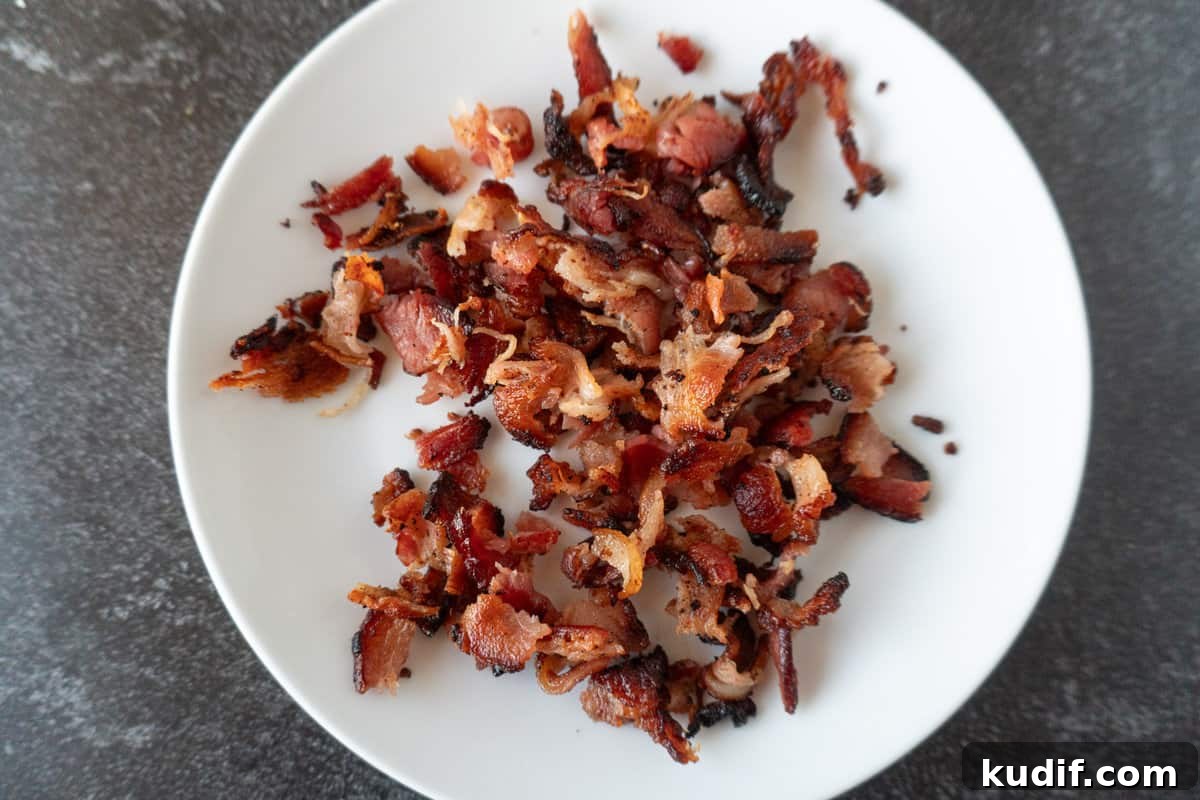 crumbled bacon