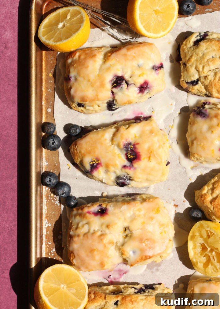 Lemon Blueberry Scones with Sweet Glaze Recipe 2 lemon blueberry scones