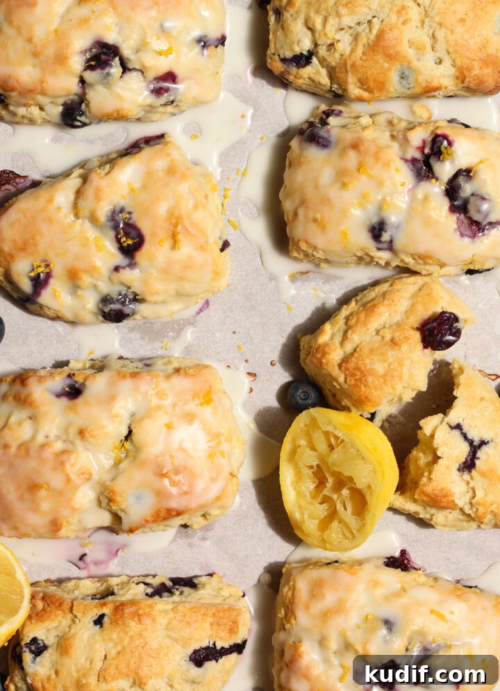 Lemon Blueberry Scones with Sweet Glaze Recipe 10 lemon blueberry scones