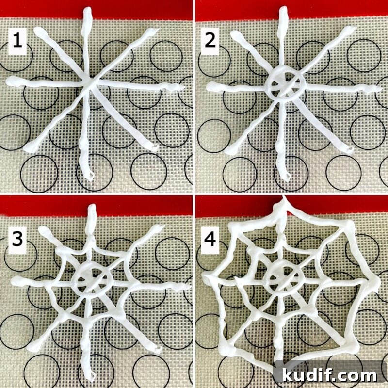 Black Martini Cocktail Recipe and Serving Guide 8 spider web meringue steps.