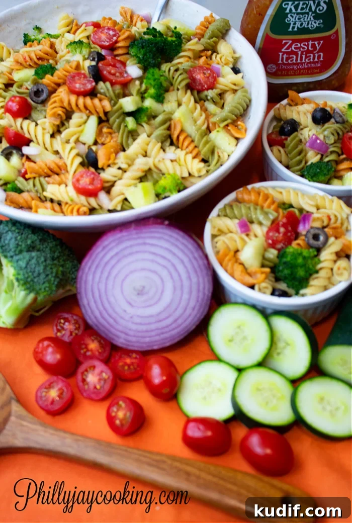 Zesty Italian Pasta Salad Recipe with Video Tutorial 4 The best zesty Italian pasta salad recipe