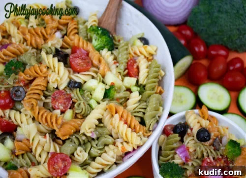 Zesty Italian Pasta Salad Recipe with Video Tutorial 5 Italian Dressing Pasta Salad