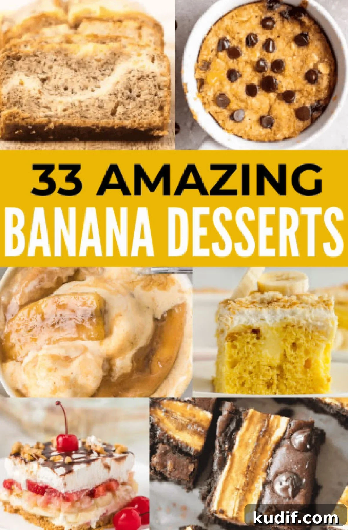 Irresistible Banana Dessert Recipes You’ll Love 2 If you love all things banana, choose from 33 Banana desserts to satisfy your craving. These easy and simple Banana Desserts include lots of decadent ideas including baked and no baked desserts that the entire family will love. #dessertsonadime #banana #bananarecipes #bananadesserts
