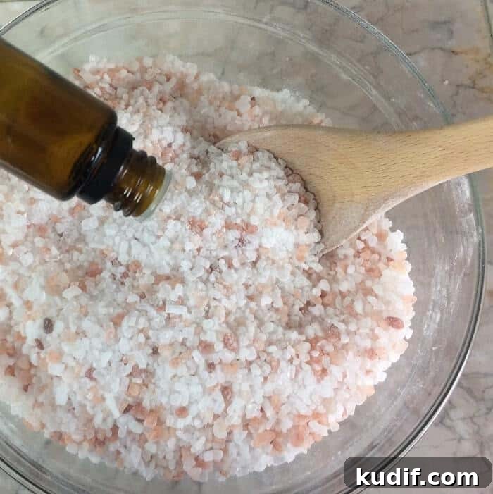 Make-Your-Own Floral Bath Salts: DIY Recipe & Scent Ideas 6 Finished floral bath salts in jar.