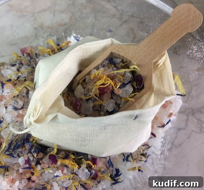 Make-Your-Own Floral Bath Salts: DIY Recipe & Scent Ideas 3 DIY floral bath salts -- rose and jasmine dried flower buds.