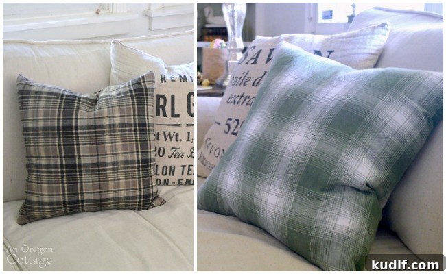 Handmade gift idea: Easy envelope pillows + more gift ideas at AnOregonCottage.com