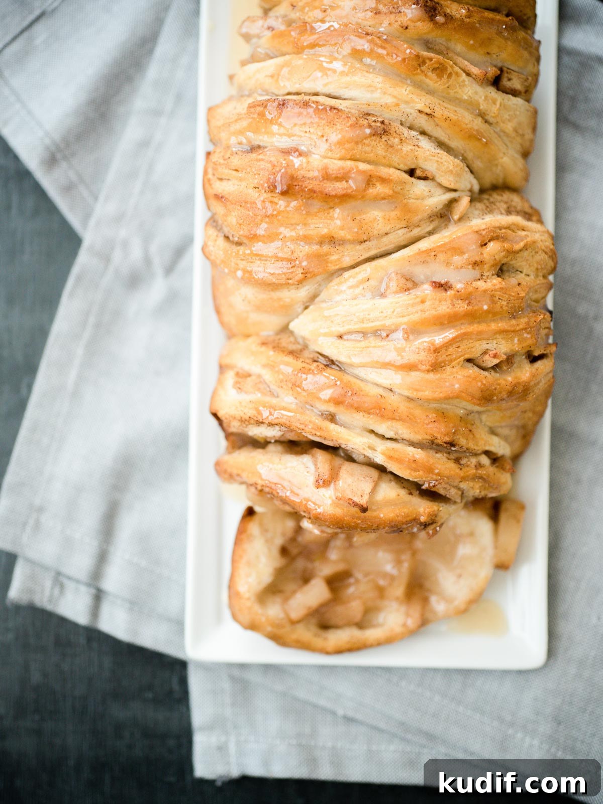 Pull‑Apart Apple Cinnamon Bread Made with Biscuits 2 bread on a plate