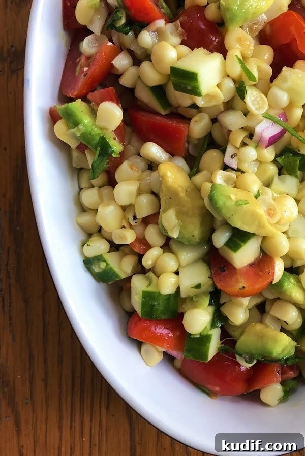 Summer Avocado, Corn, Cucumber & Tomato Salad Recipe 4 corn and avocado salad