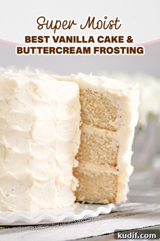 Super Moist Vanilla Cake with Silky Vanilla Buttercream Frosting 9 Super Moist Vanilla Cake