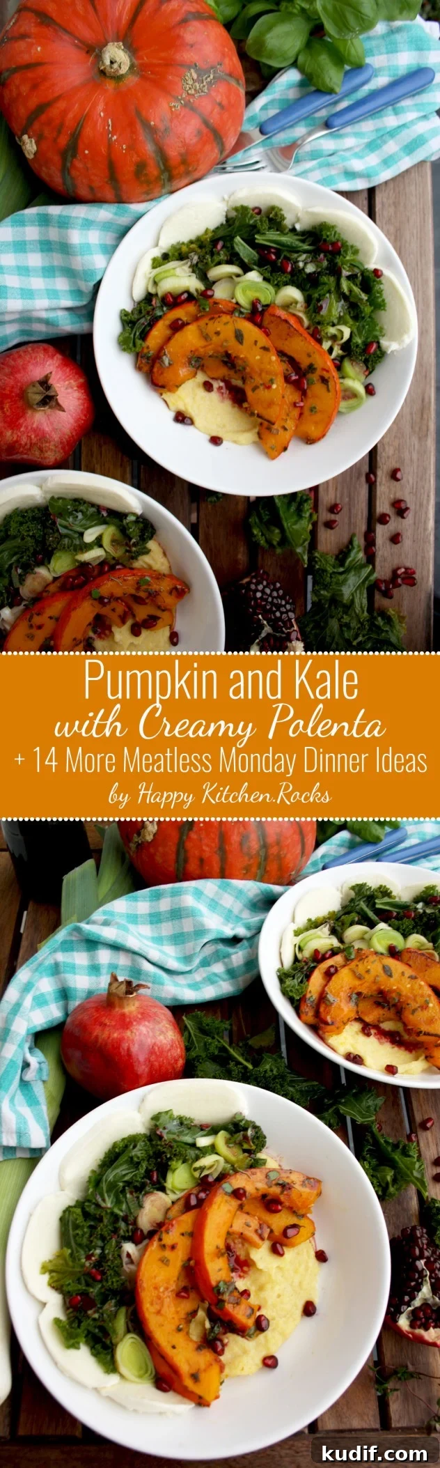 Creamy Polenta with Roasted Pumpkin and Garlicky Kale 4 Pumpkin and Kale with Creamy Polenta - large image