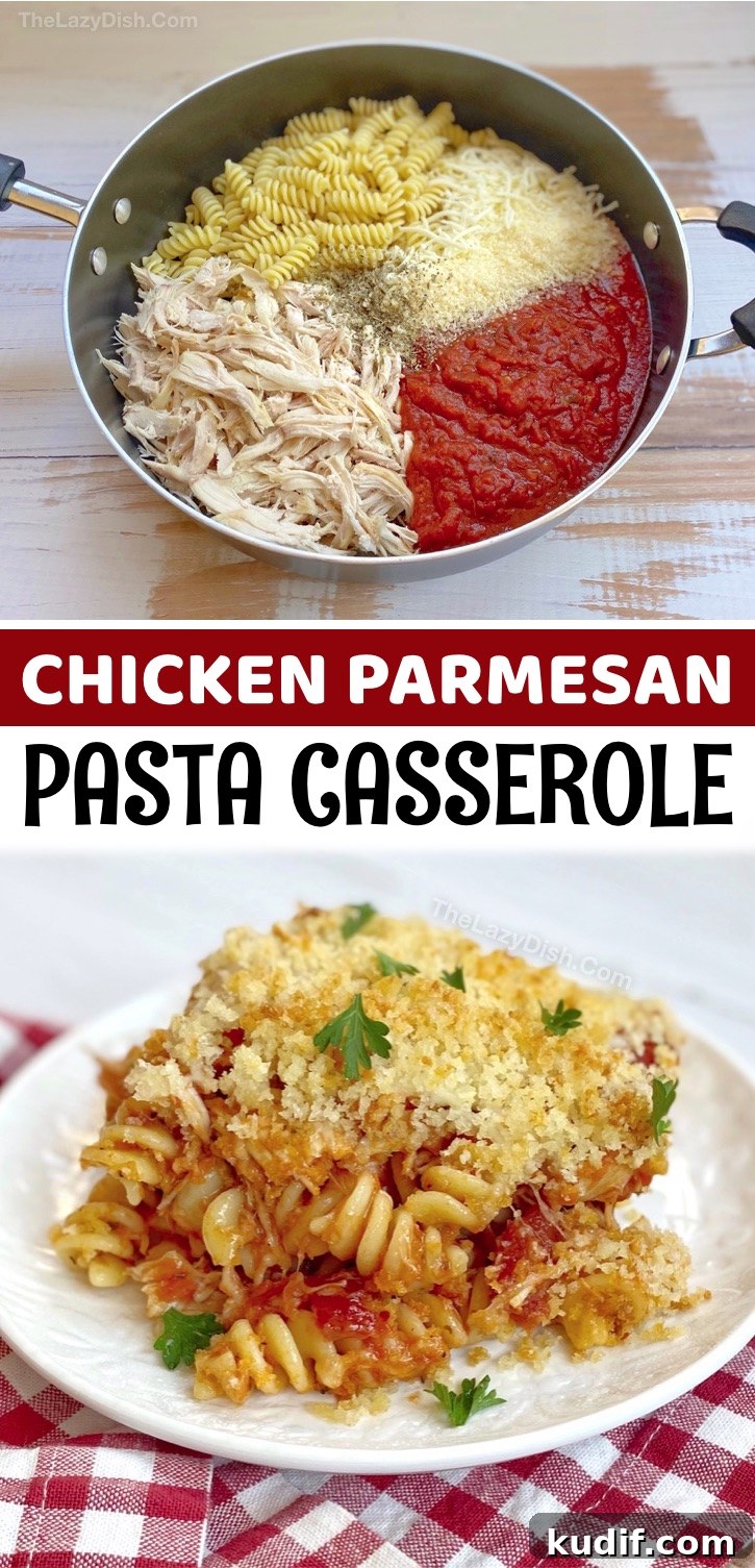 Chicken Parmesan and Pasta Casserole Bake for Family Meals 6 Baked chicken parmesan pasta casserole