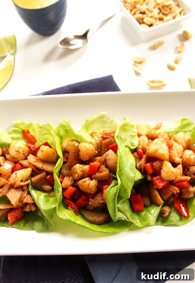 Coconut Curry Shrimp Lettuce Wraps with Zesty Lime Sauce 5 Shrimp Lettuce Wraps with Coconut Curry Sauce. Simple. Flavorful. Healthy. Easy to make. #glutenfree