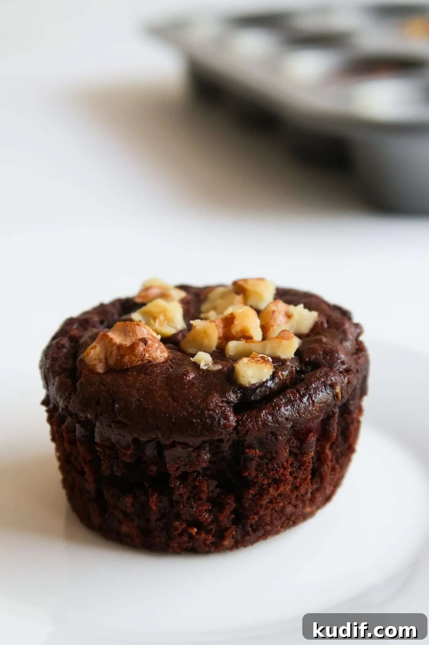 Oatmeal Chocolate Muffins with Gooey Chocolate Chips 2 Healthy and easy oatmeal chocolate muffins recipe! These flourless vegan oat brownie muffins are fudgy, chocolatey and the perfect healthier dessert idea!