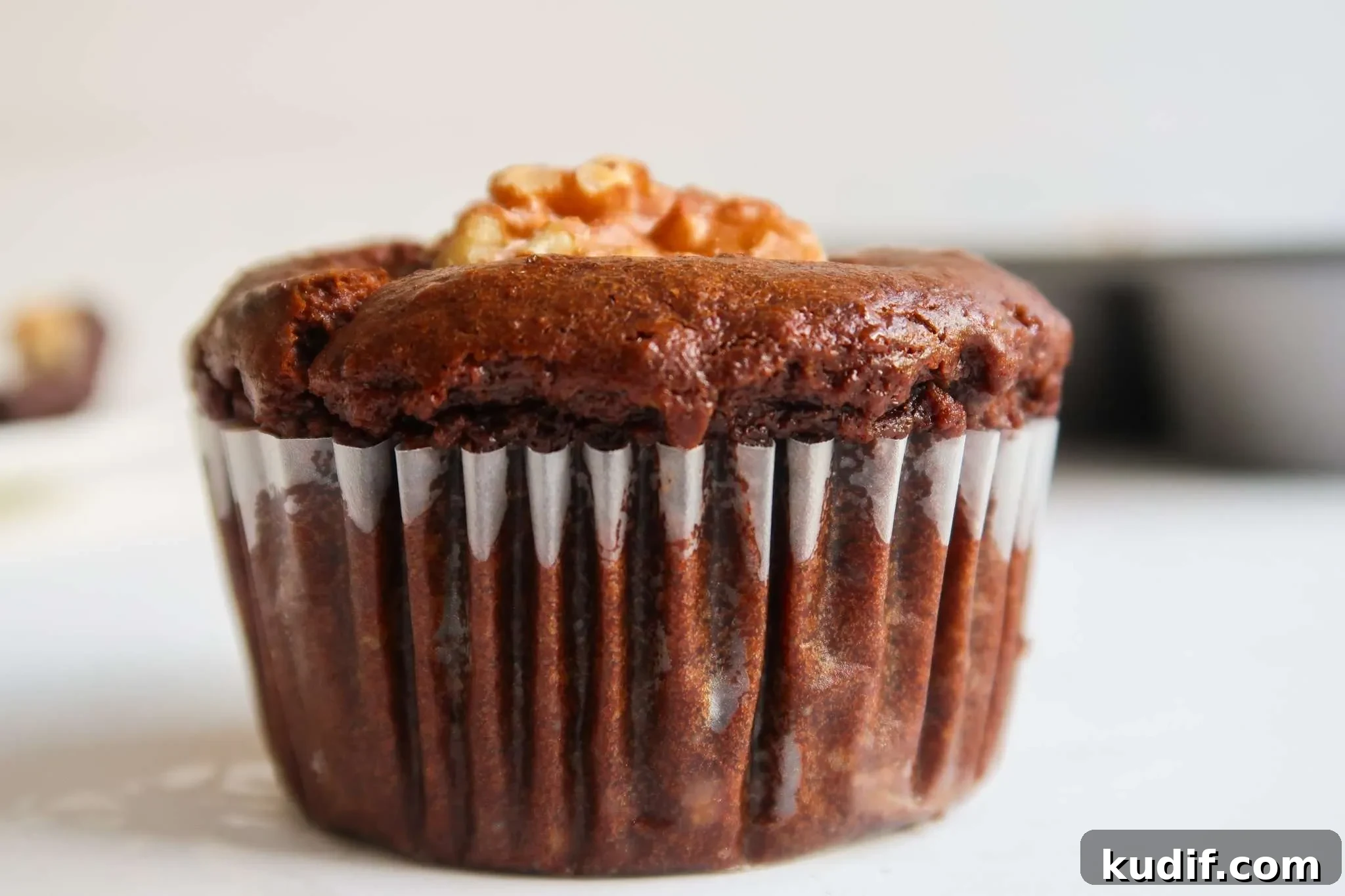 Oatmeal Chocolate Muffins with Gooey Chocolate Chips 4 Healthy and easy oatmeal chocolate muffins recipe! These flourless vegan oat brownie muffins are fudgy, chocolatey and the perfect healthier dessert idea!